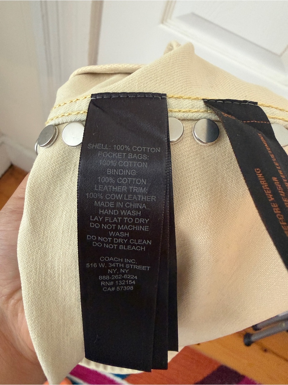 Coach Beige Mini Skirt with Stud Trim - Picture 6 of 6